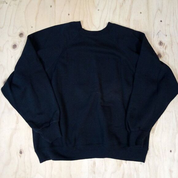 Vintage Tultex Maximum Sweats Blank Crewneck Sweatshirt Black - Picture 1 of 6